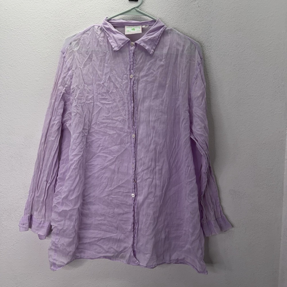 Manuel Canovas Women's Top Long Sleeve Purple Cotton Batiste TU/One Size